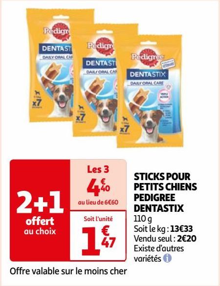 STICKS POUR PETITS CHIENS PEDIGREE DENTASTIX