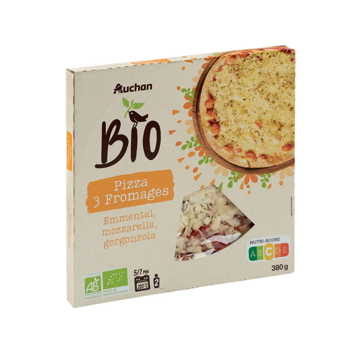 pizza 3 fromages auchan bio