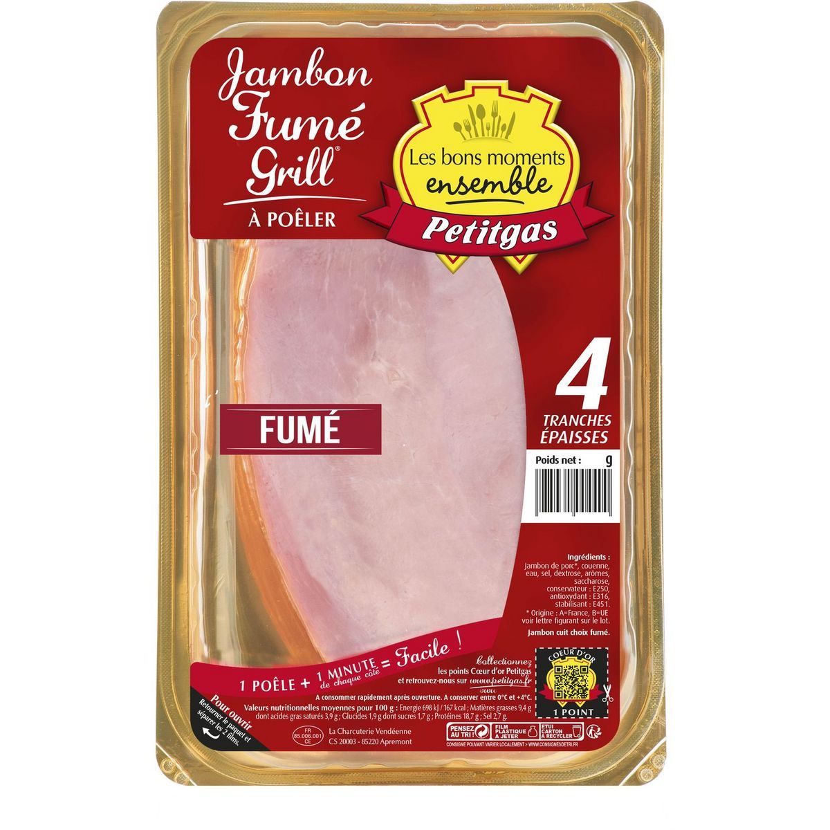 JAMBON FUMÉ À GRILLER PETITGAS