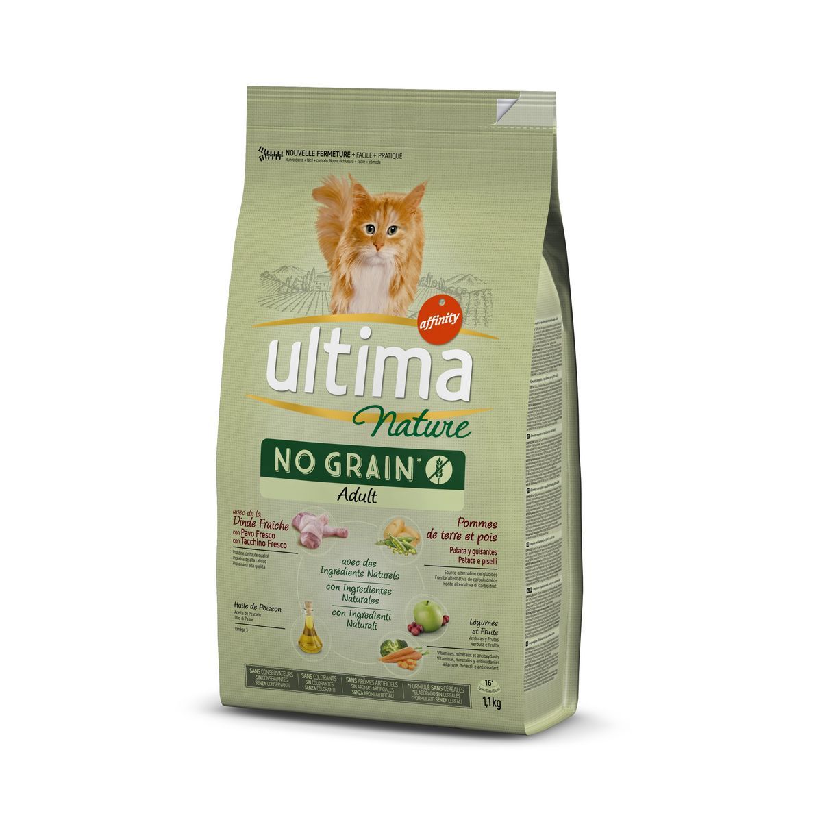 CROQUETTES POUR CHAT SANS CÉRÉALES À LA DINDE ULTIMA NATURE