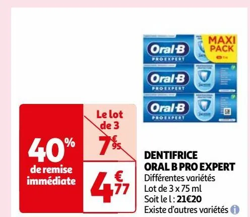 dentifrice  oral b pro expert