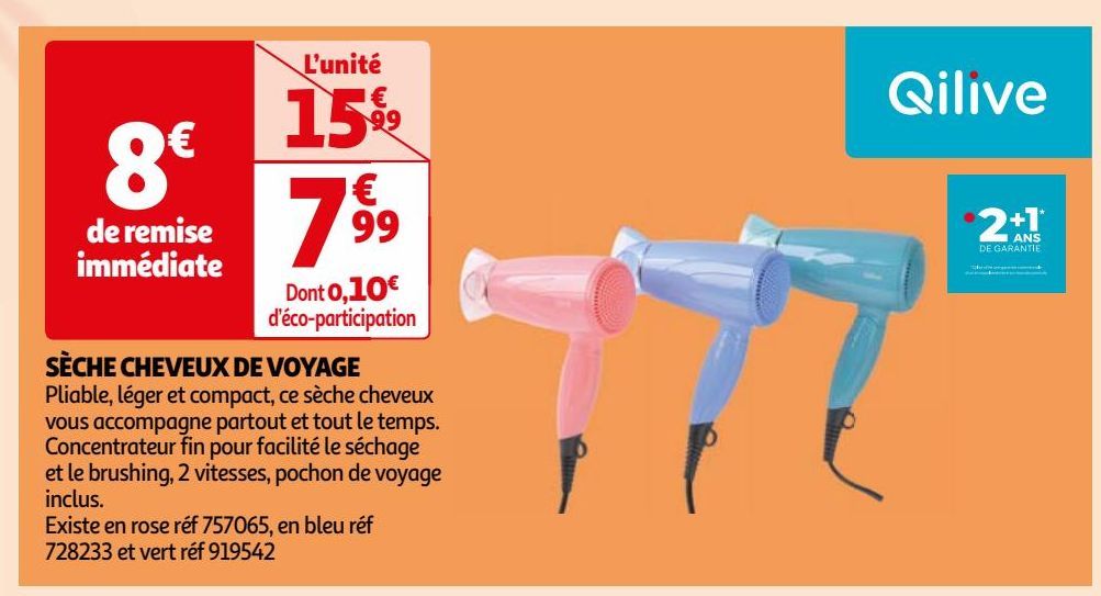  SÈCHE CHEVEUX DE VOYAGE