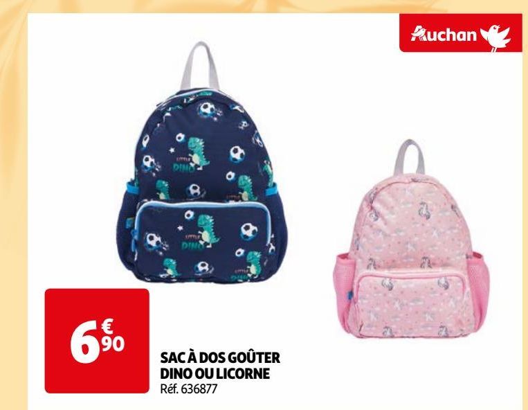 SAC À DOS GOÛTER  DINO OU LICORNE