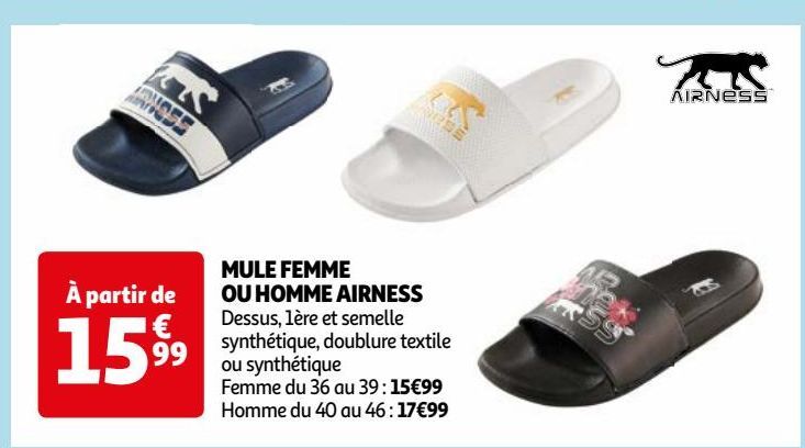 MULE FEMME  OU HOMME AIRNESS