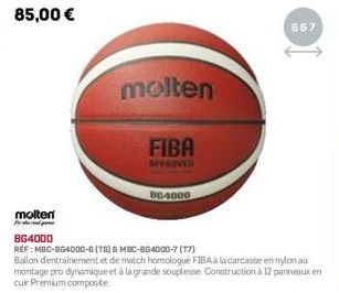 85,00 €  molten  Form  molten  FIBA  APPROVED  B64000  667 