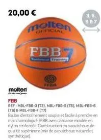 20,00 €  molten  official  fbb  ffor  3,5, 687 