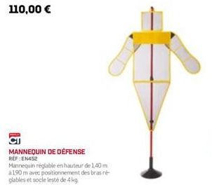 110,00 €  CT  MANNEQUIN DE DÉFENSE REF:EN452  Mannequin réglable en hauteur de 1,40 m 