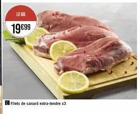 le kg  19€99  filets de canard extra-tendre x3 