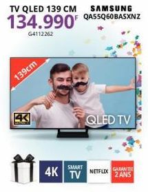 134.990¹  G4112262  139cm  M  TV QLED 139 CM SAMSUNG QA55Q60BASXNZ  SMART  4K TV  QLED TV  GARANTIE  NETFLIX 2ANS 