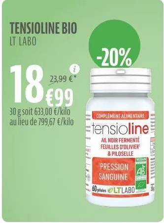 Tensioline Bio - Réguler la pression sanguine - LT LABO