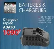 20v  lithution  chargeur rapide adato  1090f  forte batteries &  systeme  chargeurs  led indicateur de charge, coweta pour une grande randite de charge 