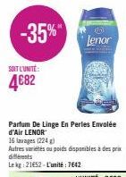 -35%  SOIT L'UNITÉ:  4€82  Parfum De Linge En Perles Envolée d'Air LENOR  Lenor 