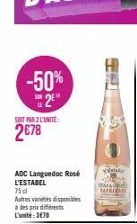 -50% 2⁹"  SOIT PAR 2 L'UNITÉ:  2€78  a 