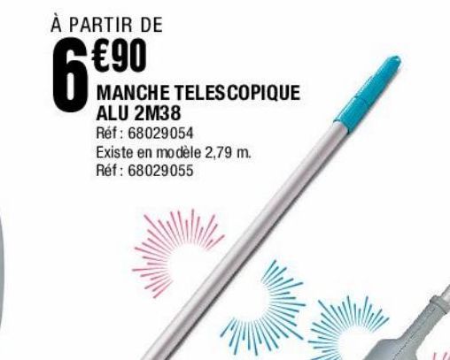 manche télescopique alu 2m38