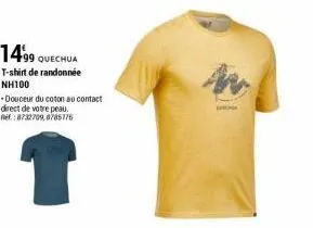 1499 quechua  t-shirt de randonnée nh100  -douceur du coton au contact direct de votre peau. ref.: 8732709,8785176 
