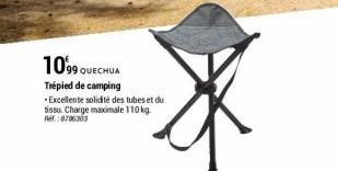 1099 QUECHUA  Trépied de camping Excellente solicité des tubes et du tissu Charge maximale 110 kg Ref.: 8786303 