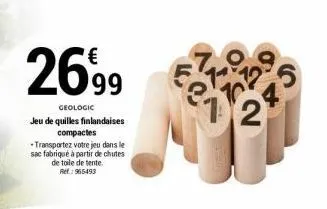 26,99  geologic  jeu de quilles finlandaises compactes transportez votre jeu dans le sac fabriqué à partir de chutes de toile de tente. ret: 965493  fra 12  275 