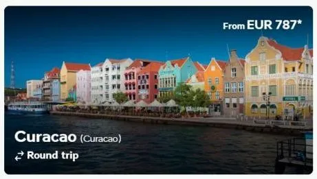 curacao (curacao) round trip  from eur 787* 