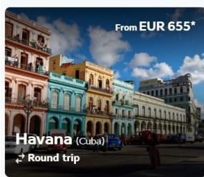 AQED  am Havana (Cuba) Round trip  From EUR 655* 