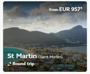 from eur 957*  st martin (saint martin) round trip 