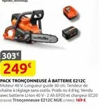 Pack tronçonneuse à batterie E212C offre à 249€ sur Rural Master