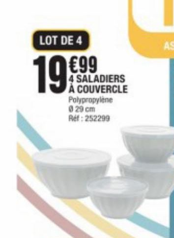 4 saladiers a couvercle