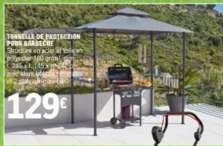 tonnelle de protection pour barbecue  structure en acier et toile en polyester 180 grim dim 245x145x24 monerale: et 2 ajatuksmini  129€ 