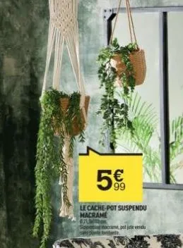 99  le cache-pot suspendu macrame  02uo  plante orbante  pat jute ver  