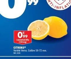 099  la  citrons variété verna. calibre 58-72 mm.  per 6108 