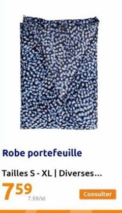 7.59/st  Robe portefeuille  Tailles S-XL | Diverses...  759 