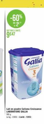 lait en poudre Gallia