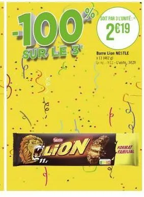 glion  11x  barre lion nestle 111462 gl  l 7612-l'anit, 3829  format familial 