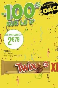 soit par 3 l'unite:  2€79  twix xl 32x20600 gl leke-l'ante 4019  12  twix xl  d  ee 