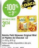 SOIT PAR LUNITE: beita belia 3€14  Belvita Petit Déjeuner Original Miel et Pépites de Chocolat LU  2x435g (870 g)  Autres variétés disponibles à des prix différents  Lekg: 5641-L'unité: 4€71  LOT 