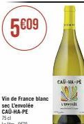 Vin de France blanc sec L'envolée CAU-HA-PE 75 cl Le litre: 6€79  CAU-MA-PE  L'ENVOLEL 