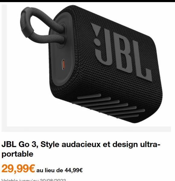 0  JBL  JBL Go 3, Style audacieux et design ultra-portable 