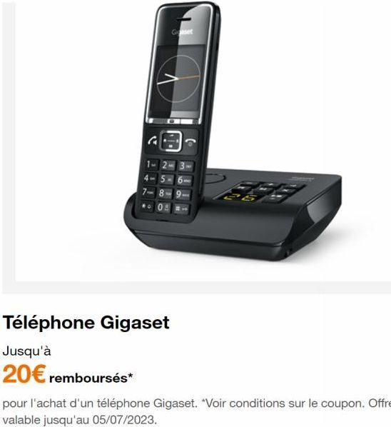 Téléphone Gigaset  Jusqu'à  20€ remboursés*  Graset  77 