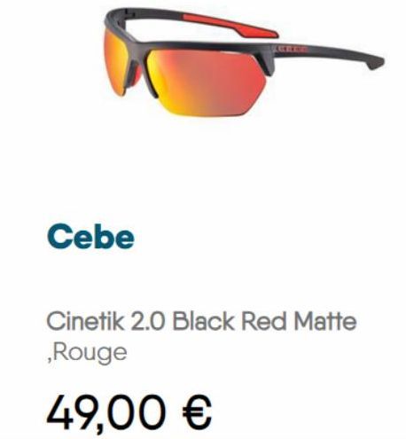 Cebe  Cinetik 2.0 Black Red Matte ,Rouge  49,00 € 