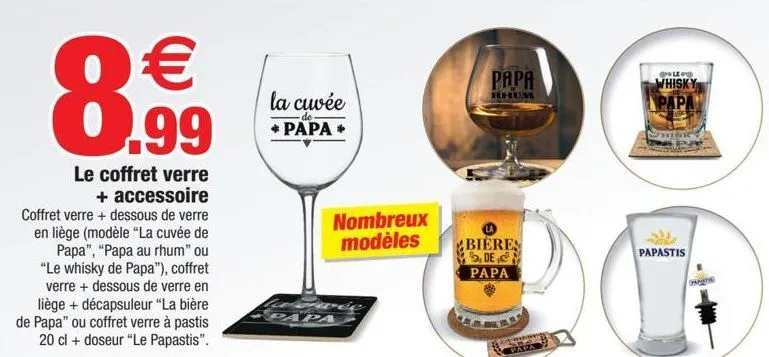 COFFRET PASTIS LE PAPASTIS VERRE DOSEUR