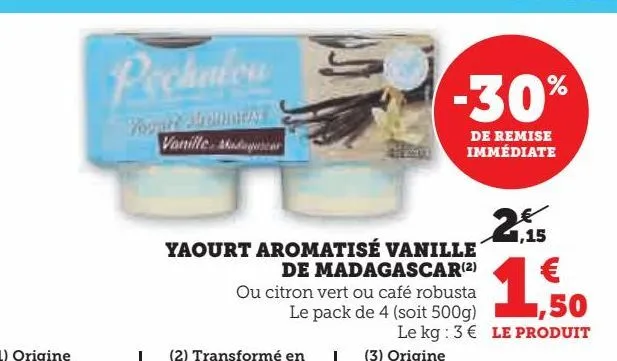 yaourt aromatisé vanille  de madagascar