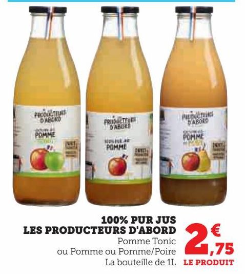 100% PUR JUS LES PRODUCTEURS D'ABORD