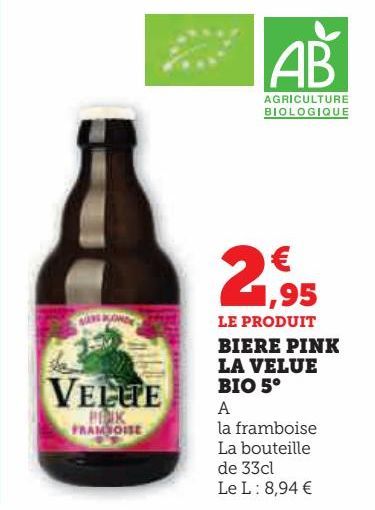 BIERE PINK LA VELUE BIO 5°