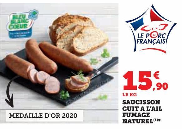 SAUCISSON CUIT A L’AIL FUMAGE NATUREL