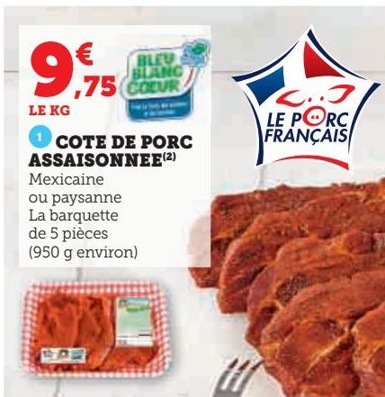 COTE DE PORC ASSAISONNEE