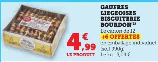 Gaufres liegeoises biscuiterie Bourdon