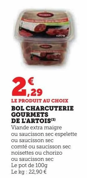 bol charcuterie gourmets de l'artois