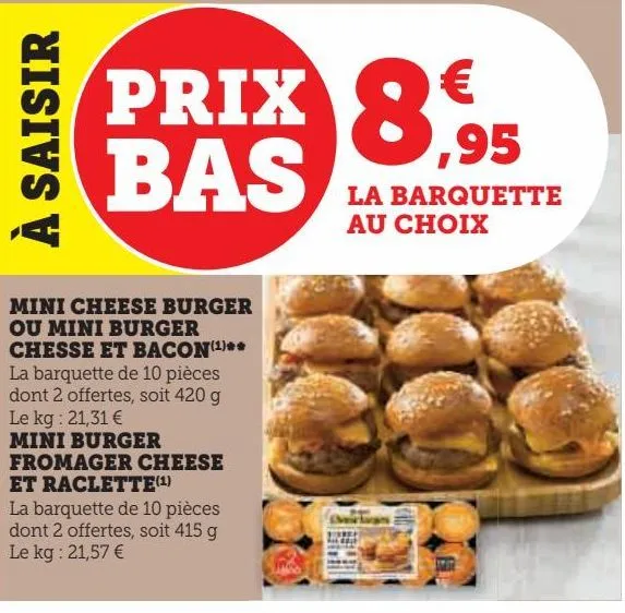 mini cheese burger  ou mini burger chesse  et bacon / mini burger fromager  cheese et raclette(