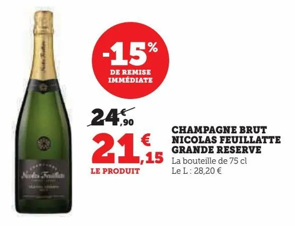 champagne brut  nicolas feuillatte  grande reserve