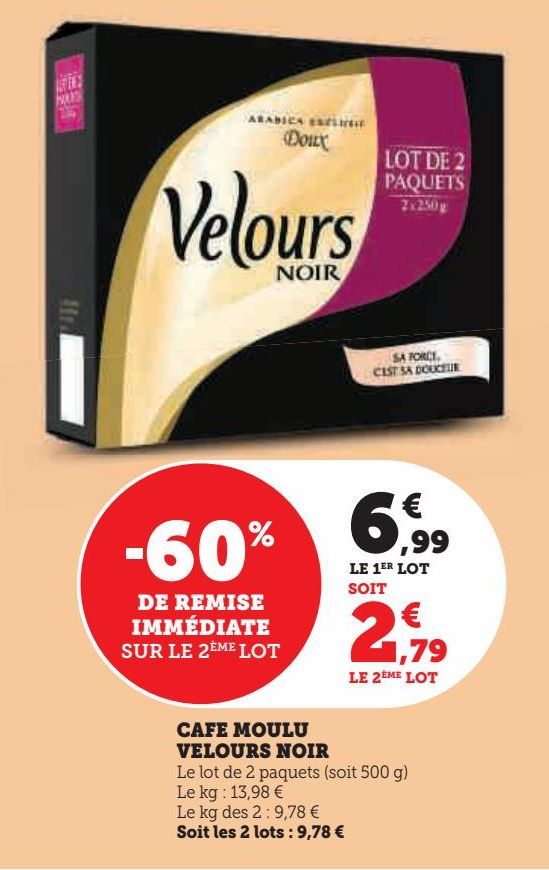 CAFE MOULU VELOURS NOIR