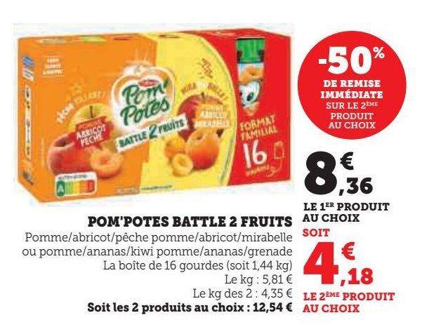 POM'POTES BATTLE 2 FRUITS